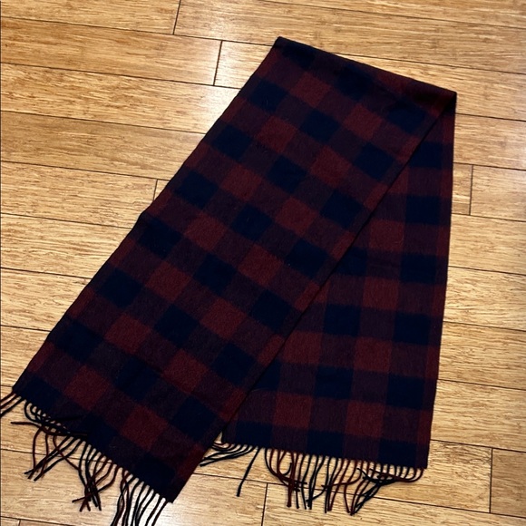 Cashmere Plaid Scarf with Fringe by Jos. A. Bank NWOT - Picture 4 of 4